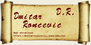 Dmitar Rončević vizit kartica